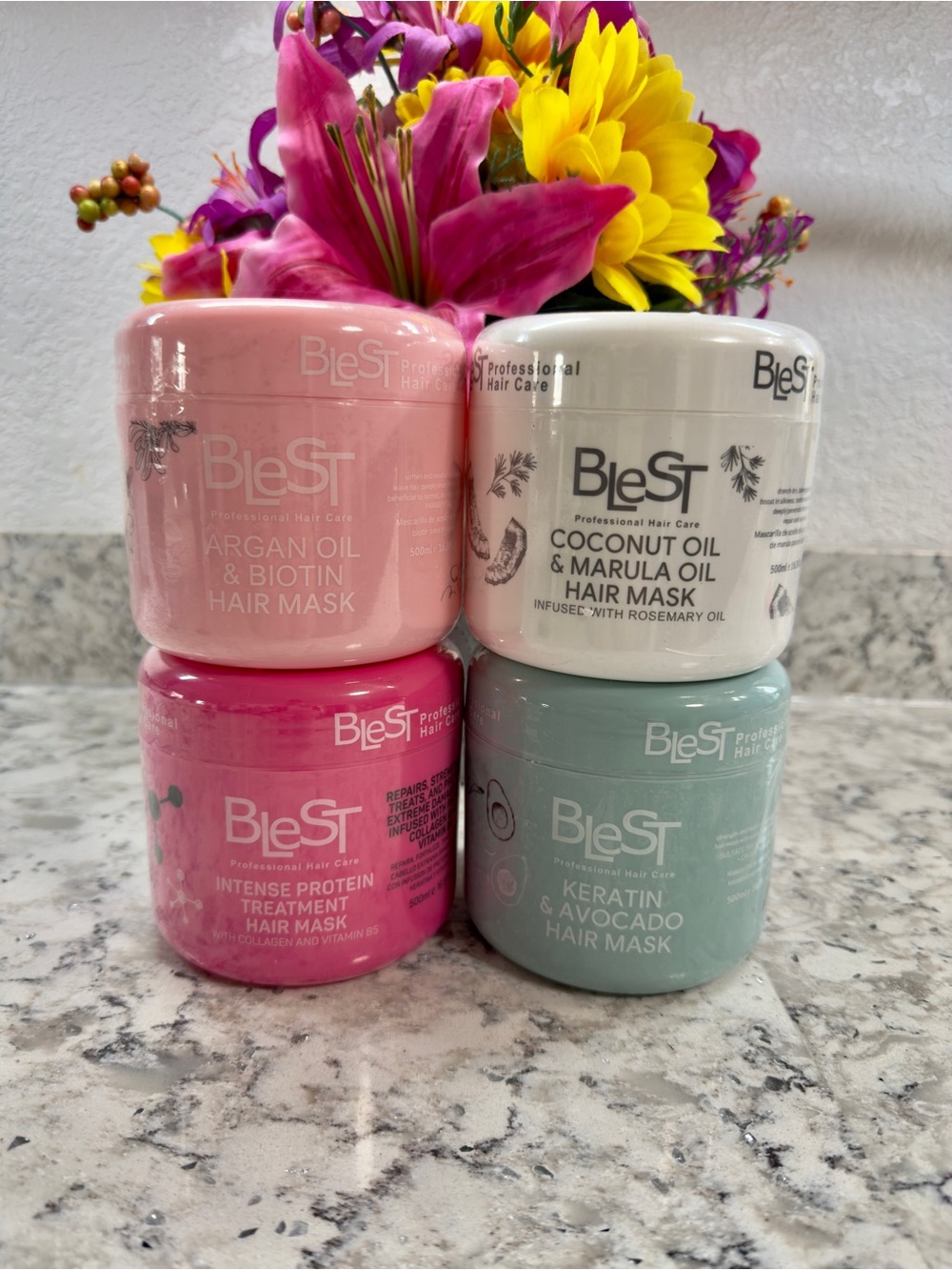 BLeST Hair Nourishing Mask Collection For Dry Damaged Hair, Bundle of 4!